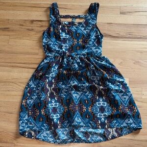Xhilaration Sleeveless Teal Aztec Print Summer Dress